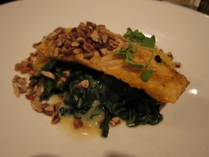 Salmon with spaghetti squash