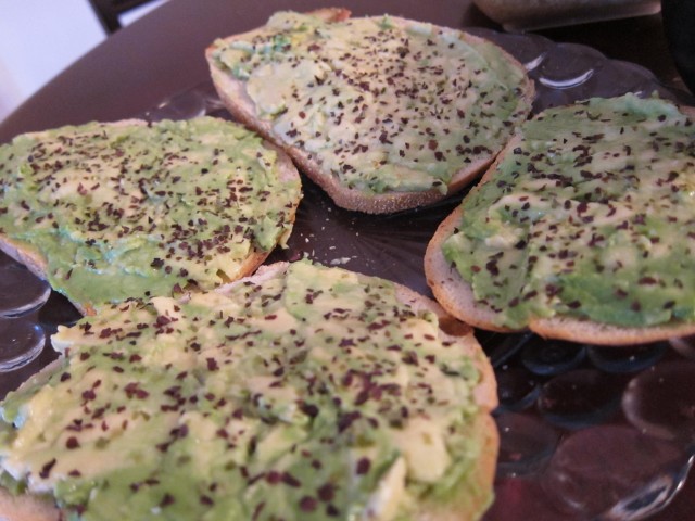 Avocado toast with seaweed flake