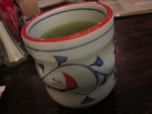 Hot green tea