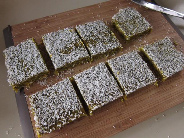 Cut orange pistachio bars