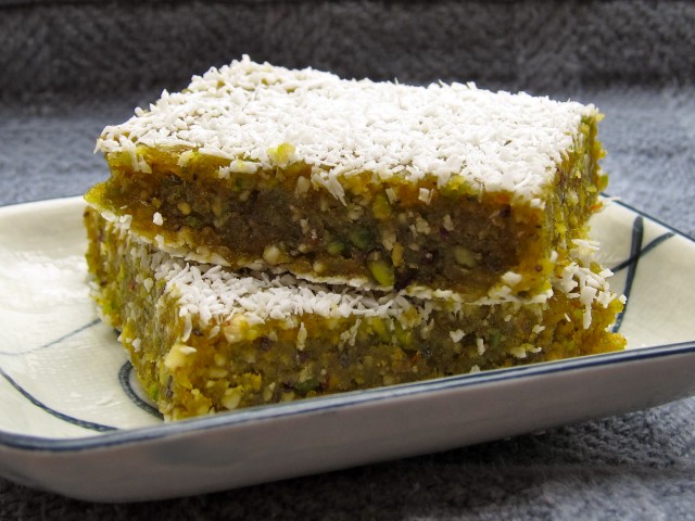 Orange pistachio bars 1