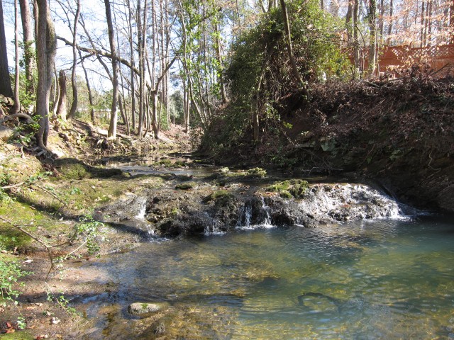 Water falling into a pond