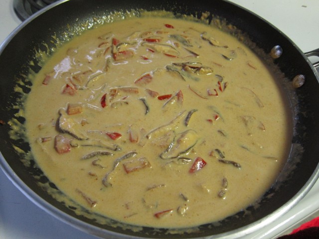 Add coconut milk and red curry coconut peanut butter