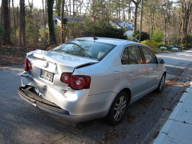 Jeff's wrecked car