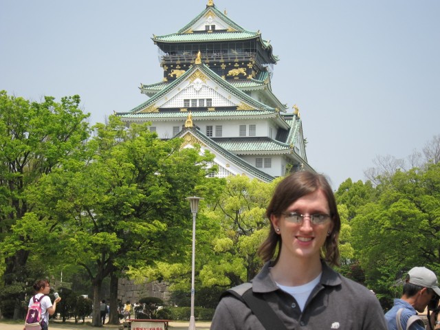 Jeff in front of Osaka Castle