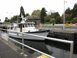 Ship raised up in loch