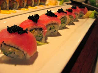 Umi signature roll with scallop salad
