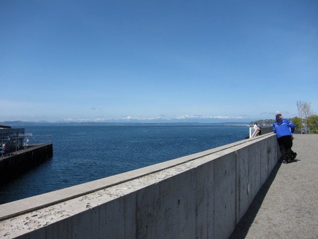 View of mountains from sculpture park