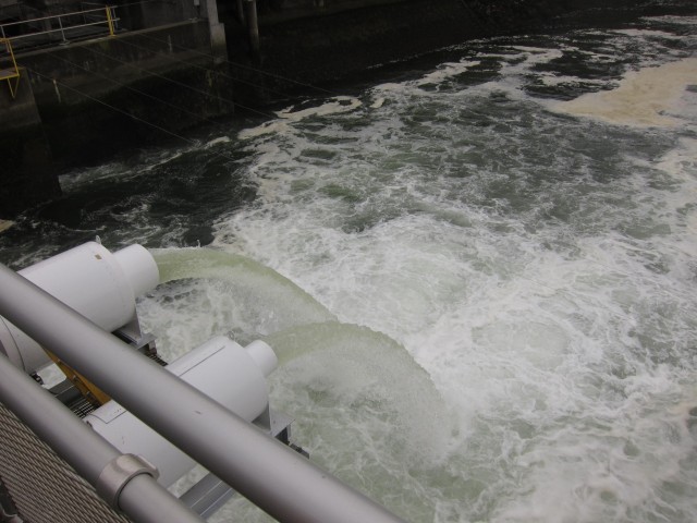 Water pouring out of loch