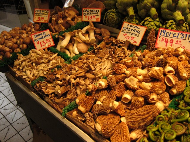 Wild mushrooms at Pike Place
