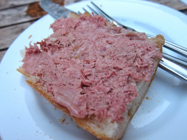 Lamb rillette on bread