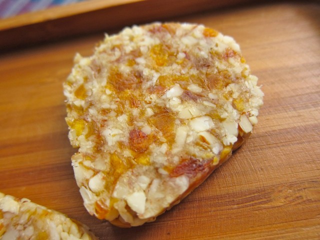 Raw nectarine dream cookie close up