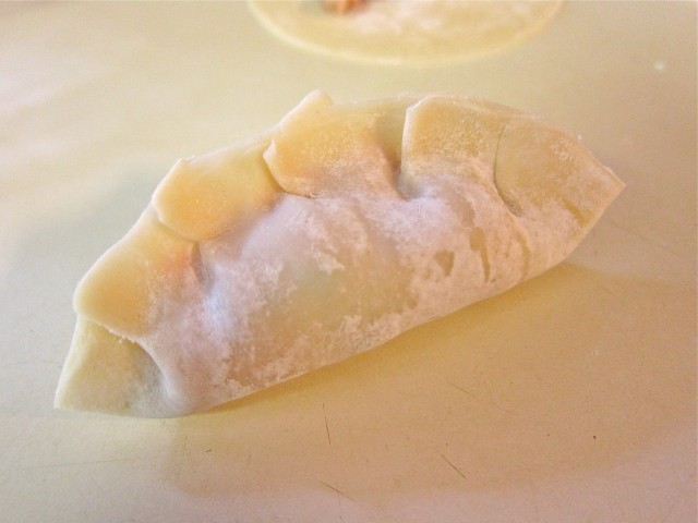 Crimp and press potsticker