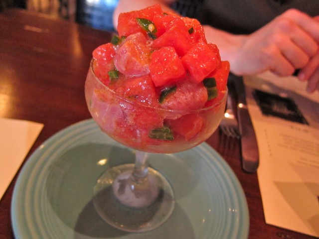 Tuna and watermelon ceviche