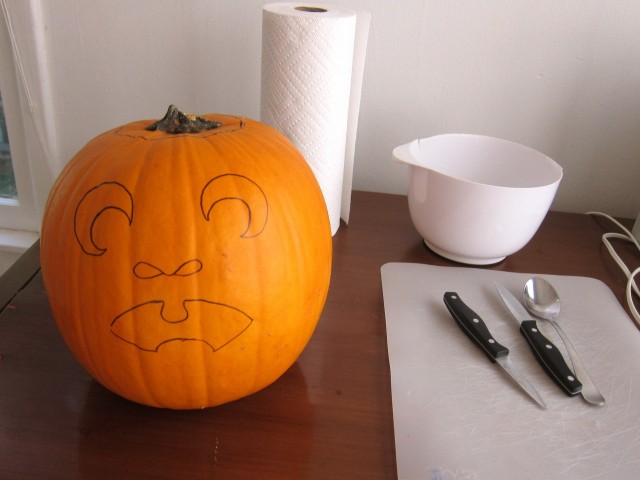 pumpkin ready for carving