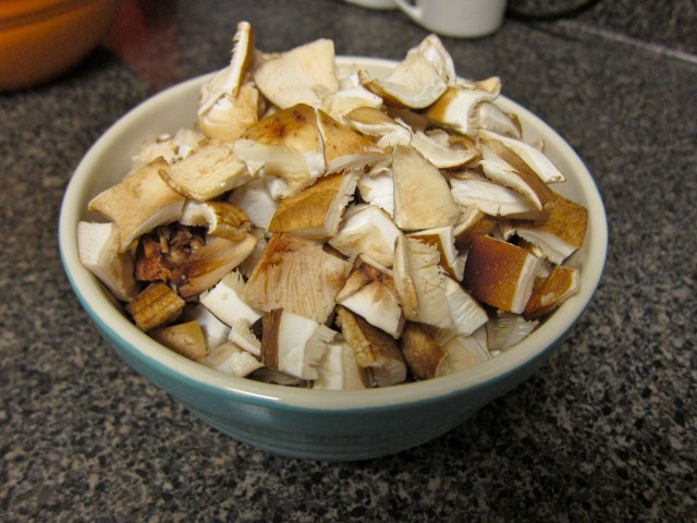 Chopped shiitakes