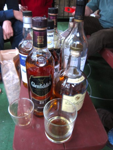 Outdoor whiskey tasting