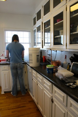 Jeff prepping for brew guests