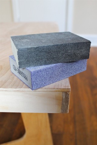 two grits of sandpaper block