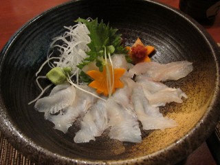 Fluke sashimi at Amu