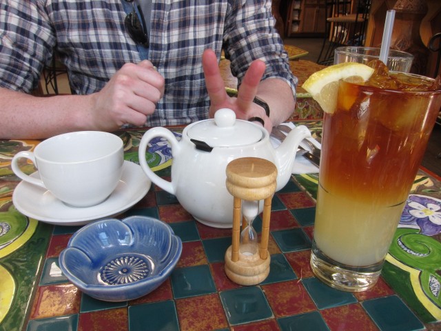 Jeff's tea and my tea cocktail